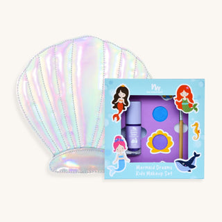 Kids makeup kit with mermaid brushes and natural powders – clean, non-toxic mermaid gifts for girls