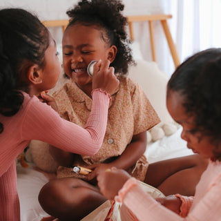 Natural makeup kit for kids with refillable makeup palette from True Bloom Kids, made with non-toxic, eco-friendly ingredients for safe beauty play