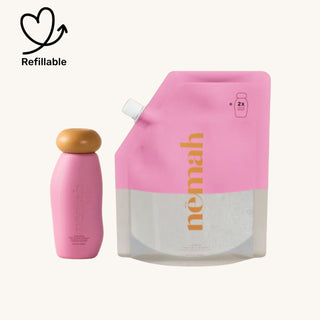 Nemah baby & kids body wash & shampoo — non-toxic, plant-based formula with chamomile, aloe, jojoba, and coconut oil for delicate skin