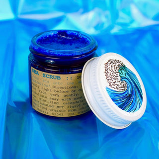 Organic sugar scrub organic body scrub with honey coconut oil and blue spirulina for gentle exfoliation