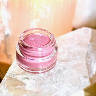 Pink Puffy Cloud organic plant-based balm and lip and cheek balm for kids with strawberry tint and shimmer