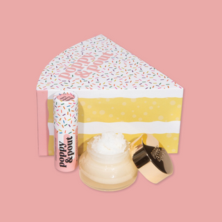 Lip Care Gift Set - Birthday Confetti Cake Natural Lip Balm & Lip Scrub