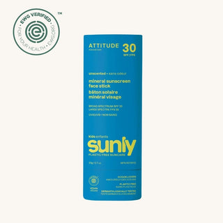 Attitude Sunly EWG Verified mineral sunscreen face stick SPF 30 for kids, unscented sunscreen made with safe, natural ingredients for sensitive skin