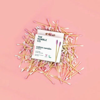 Bamboo cotton swabs with organic cotton swabs tips, 100-pack, naturally colored for eco-friendly hygiene and makeup use