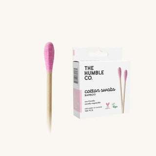 Bamboo cotton swabs with organic cotton swabs tips, 100-pack, naturally colored for eco-friendly hygiene and makeup use
