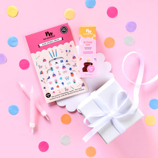 Birthday Nail Sticker Sheet for kids, pairs with peel off nail polish and best nail polish for toddlers for mess-free, easy nail fun