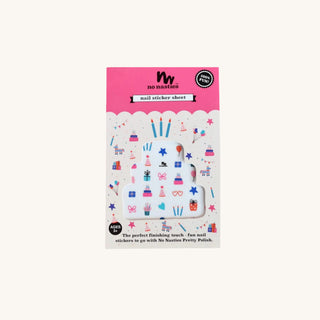Birthday Nail Sticker Sheet for kids, pairs with peel off nail polish and best nail polish for toddlers for mess-free, easy nail fun