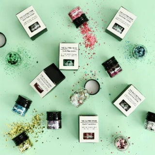 Certified Biodegradable Bio-glitter, biodegradable hair glitter for hair gel, safe for face, hair, body, and nails, packaged in a glass jar
