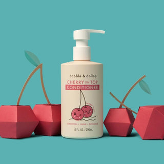Dabble and Dollop best kids shampoo and conditioner, Cherry on Top tear free conditioner for kids, vegan and gentle for soft, shiny, healthy hair