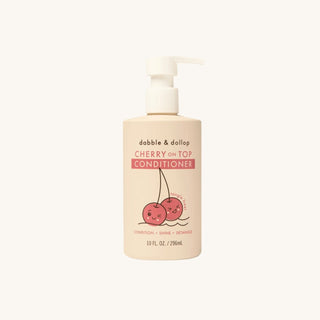 Dabble and Dollop best kids shampoo and conditioner, Cherry on Top tear free conditioner for kids, vegan and gentle for soft, shiny, healthy hair
