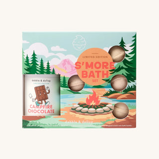 Dabble & Dollop limited-edition S’mores Bath Bomb Gift Set for kids with Chocolate Whip 3-in-1 and mini Marshmallow and Graham bath bombs