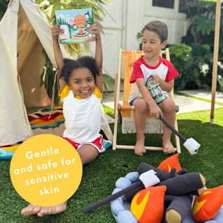 Dabble & Dollop limited-edition S’mores Bath Bomb Gift Set for kids with Chocolate Whip 3-in-1 and mini Marshmallow and Graham bath bombs
