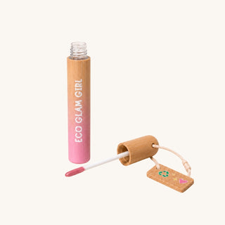Star Dusted pink lip gloss refill with reusable bamboo holder
