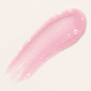 Soft pink shimmer lip gloss swatch