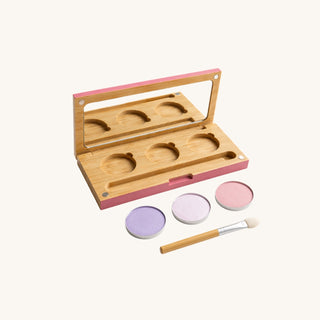Eco Glam Girl Star Dusted bamboo makeup palette with three removable eyeshadows and brush