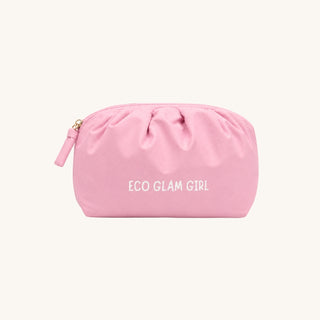 Eco Glam Girl pink puffer accessory bag with logo