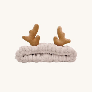 Elf legs and reindeer antlers plush Christmas spa headbands for kids and holiday spa gifts