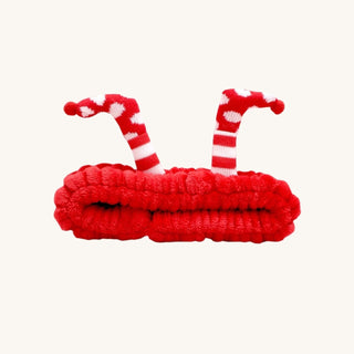 Elf legs and reindeer antlers plush Christmas spa headbands for kids and holiday spa gifts