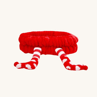 Elf legs and reindeer antlers plush Christmas spa headbands for kids and holiday spa gifts