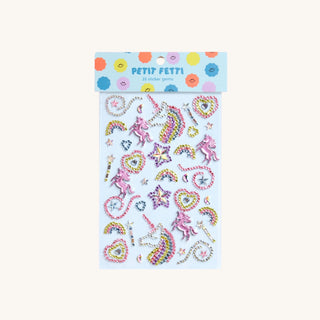 Face Sticker Set with sparkly sticker gems featuring 3D seashells, pearl stars, gemstones, and flowers for kids