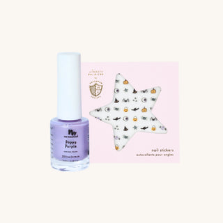 Halloween nail polish set with Halloween nail stickers, featuring safe, mess-free designs for fun Halloween nails