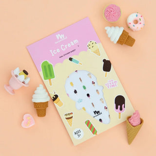 Ice Cream Nail Sticker Sheet for kids, pairs with peel off nail polish and best nail polish for toddlers for mess-free, easy nail fun