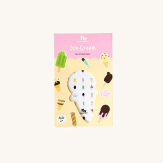Ice Cream Nail Sticker Sheet for kids, pairs with peel off nail polish and best nail polish for toddlers for mess-free, easy nail fun