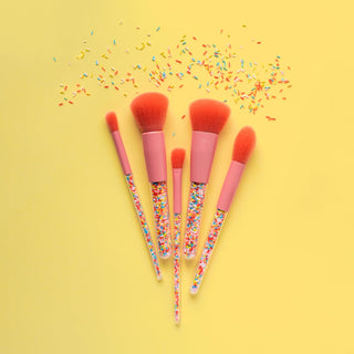 5-Piece Sprinkles Makeup Brush Set - Popsicle Beauty Club