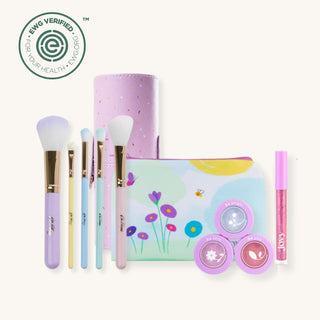 EWG makeup for kids, safe non-toxic beauty play set with brushes and makeup kit designed for gentle, imaginative play