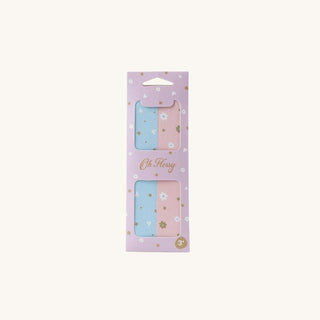 Oh Flossy kids nail files 2-pack with 240/360 grit, child-sized and gentle for safe nail play, perfect with non toxic nail polish and nail stickers