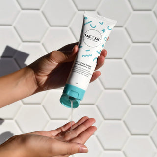 MEBEME Gentle Gel Cleanser, a natural kids face wash for sensitive skin made with Emu Apple, Lavender, and Ylang Ylang oils