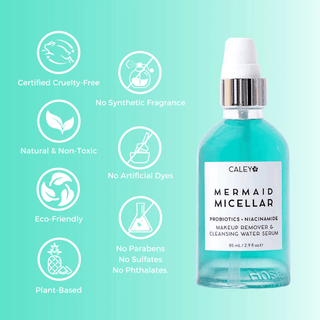 Mermaid Micellar all natural micellar cleansing water for kids, gently removes makeup, dirt, and oil while hydrating delicate skin; perfect for skin care kids