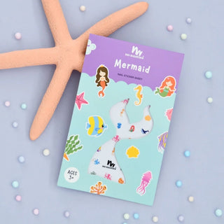 Mermaid Nail Sticker Sheet for kids, pairs with peel off nail polish and best nail polish for toddlers for mess-free, easy nail fun