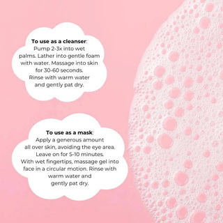 Moon Jelly Gel Cleanser Mask, a gentle face cleanser for teens, naturally bright pink from hibiscus, hydrates, detoxifies, and brightens sensitive skin