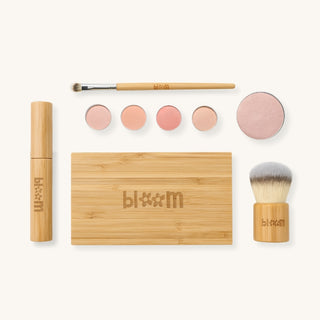 Natural makeup kit for kids with refillable makeup palette from True Bloom Kids, made with non-toxic, eco-friendly ingredients for safe beauty play