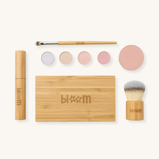 Natural makeup kit for kids with refillable makeup palette from True Bloom Kids, made with non-toxic, eco-friendly ingredients for safe beauty play