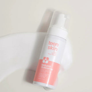 Natural Outcome face wash for kids, gentle foaming cleanser with pomegranate, aloe, and green tea for clean, balanced skin