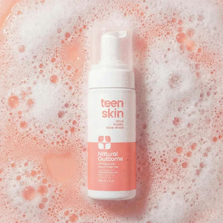 Natural Outcome face wash for kids, gentle foaming cleanser with pomegranate, aloe, and green tea for clean, balanced skin