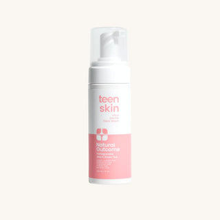 Natural Outcome face wash for kids, gentle foaming cleanser with pomegranate, aloe, and green tea for clean, balanced skin