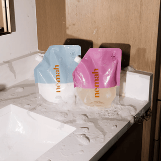 Nemah baby & kids body wash & shampoo  and clean baby lotion — non-toxic, plant-based formula with chamomile, aloe, jojoba, and coconut oil for delicate skin