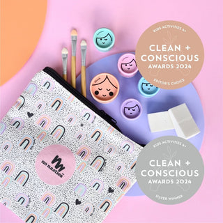No Nasties Makeup Eco Natural Kids Makeup pressed powder eyeshadow and blush, allergen-free, non-toxic play makeup for children