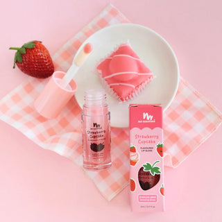 No Nasties makeup, natural flavor lip gloss for kids and lip gloss for 8 year olds with nourishing plant oils. Nut free, gluten free, and dairy free formula safe for sensitive lips