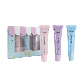 Non toxic lip gloss for kids in natural flavors, available as gift set or singles