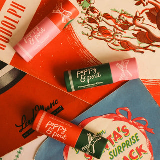 Poppy and Pout lip balm Christmas set lip balm stocking stuffer Christmas chapstick set