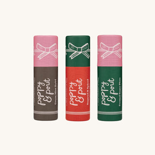 Poppy and Pout lip balm Christmas set lip balm stocking stuffer Christmas chapstick set