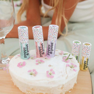 Poppy and Pout lip balm, kids lip balm, natural lip balm for kids, and kids non toxic lip balm made with safe, eco-friendly ingredients for gentle, everyday lip care