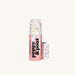 Poppy and Pout lip balm, kids lip balm, natural lip balm for kids, and kids non toxic lip balm made with safe, eco-friendly ingredients for gentle, everyday lip care