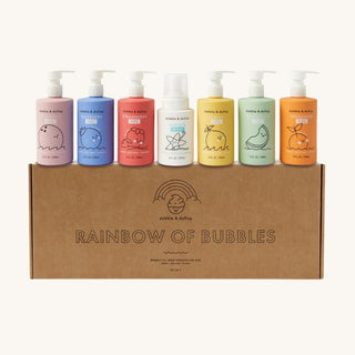 Rainbow of Bubbles bubble bath gift set with seven natural fruit scents for kids