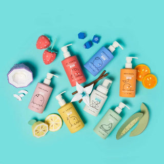 Rainbow of Bubbles bubble bath gift set with seven natural fruit scents for kids