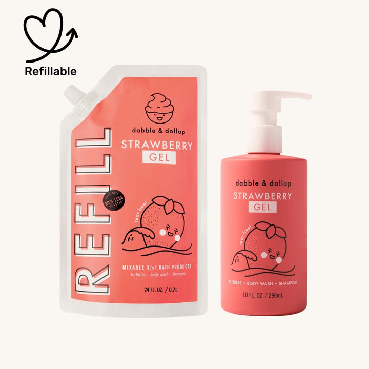 Natural 3-in-1 Refillable Shampoo, Body Wash & Bubble Bath